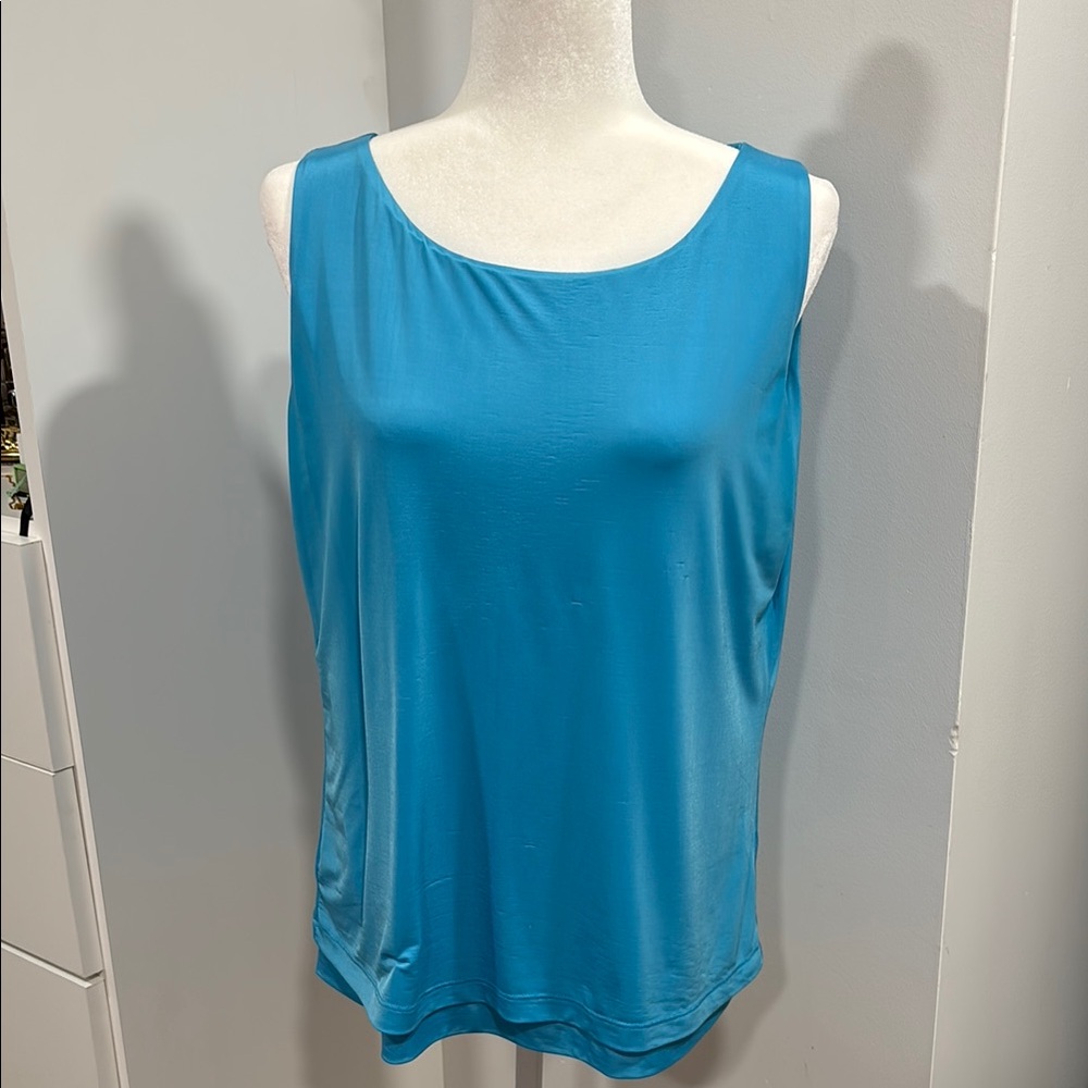 Blue Sleeveless Relaxed Tank Top